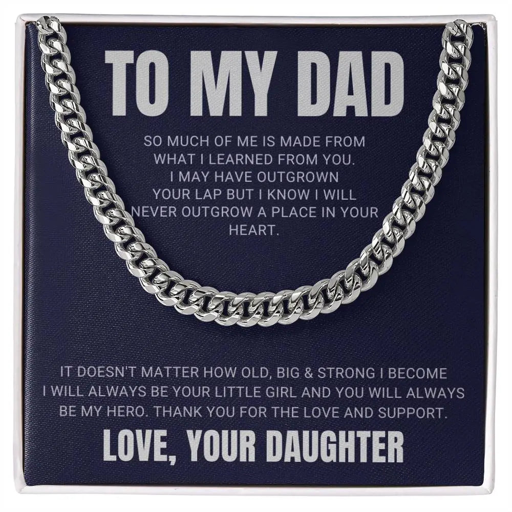 To My Dad Cuban Link Chain, father's day jewelry - The Luxe Wrist