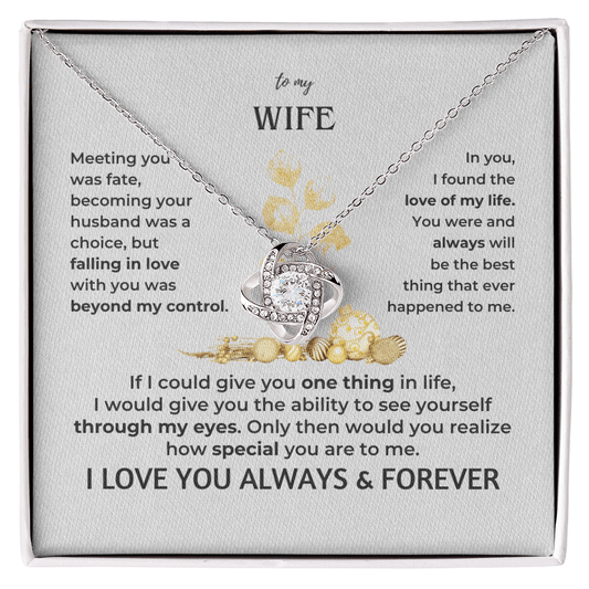 To My Wife Love Knot Necklace From Husband - The Luxe Wrist