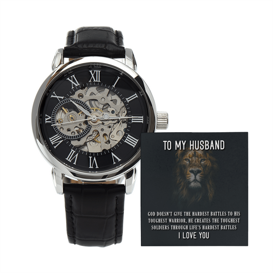 To My Husband Openwork Watch, Birthday Gift From Wife, Fathers Day Gift ShineOn Fulfillment