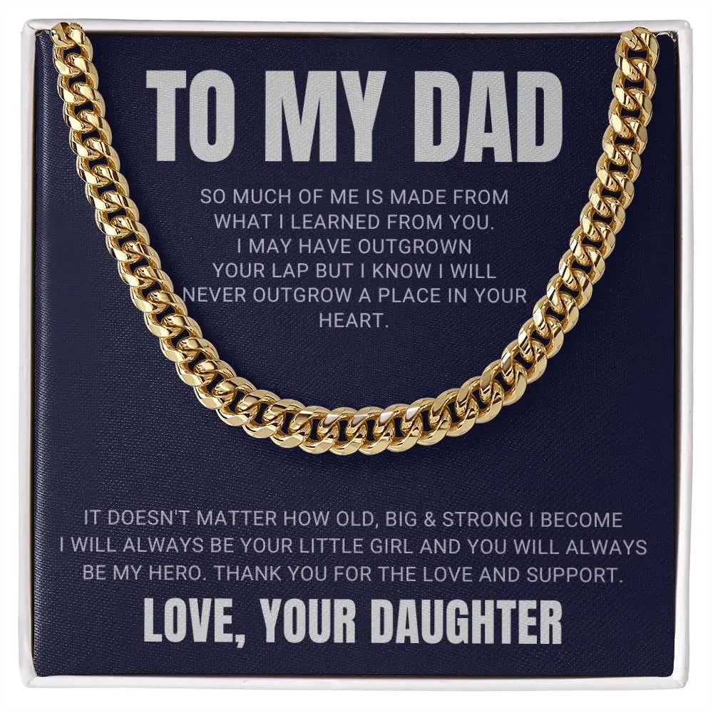 To My Dad Cuban Link Chain, father's day jewelry - The Luxe Wrist
