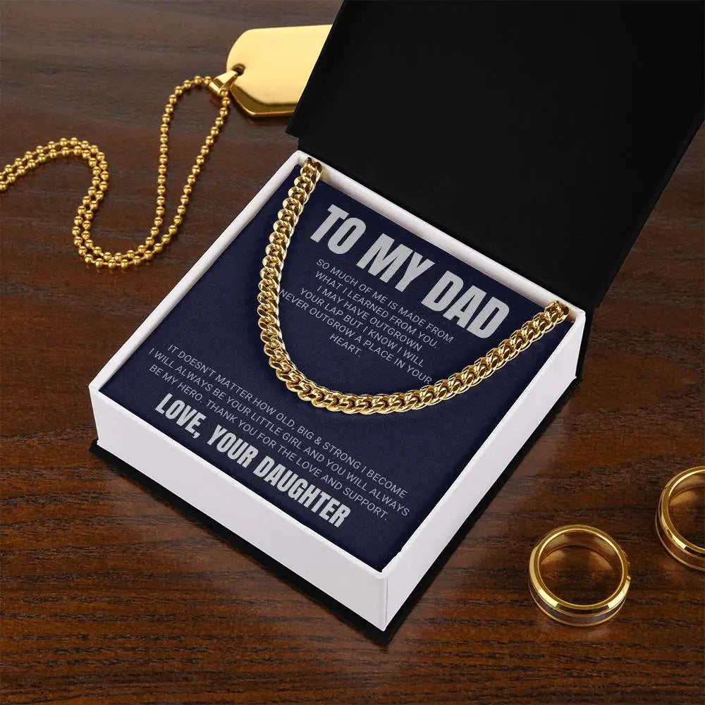 To My Dad Cuban Link Chain, father's day jewelry - The Luxe Wrist