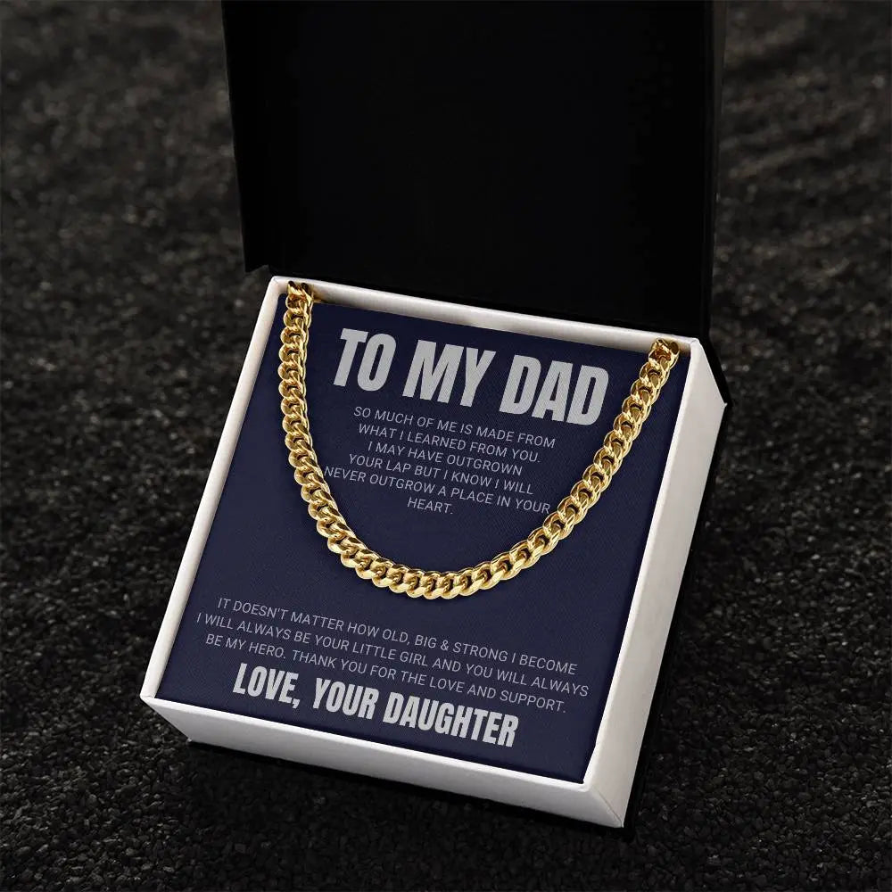 To My Dad Cuban Link Chain, father's day jewelry - The Luxe Wrist