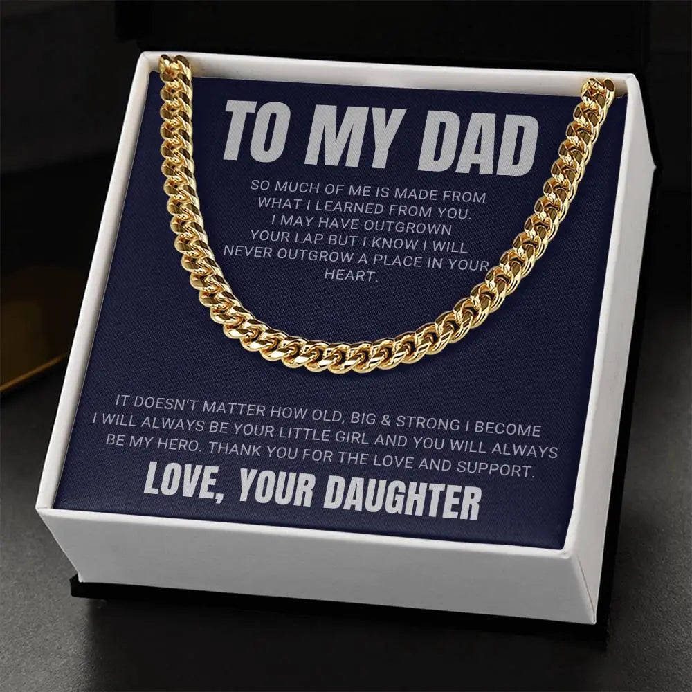 To My Dad Cuban Link Chain, father's day jewelry - The Luxe Wrist