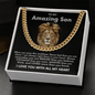 To My Amazing Son Necklace From Mom and Dad Cuban Link Chain - The Luxe Wrist