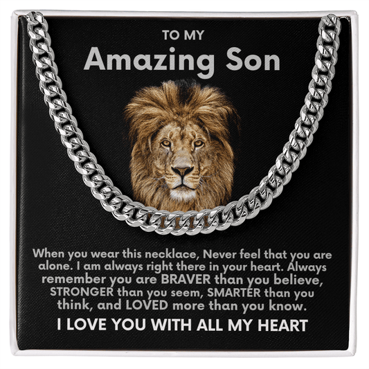 To My Amazing Son Necklace From Mom and Dad Cuban Link Chain - The Luxe Wrist