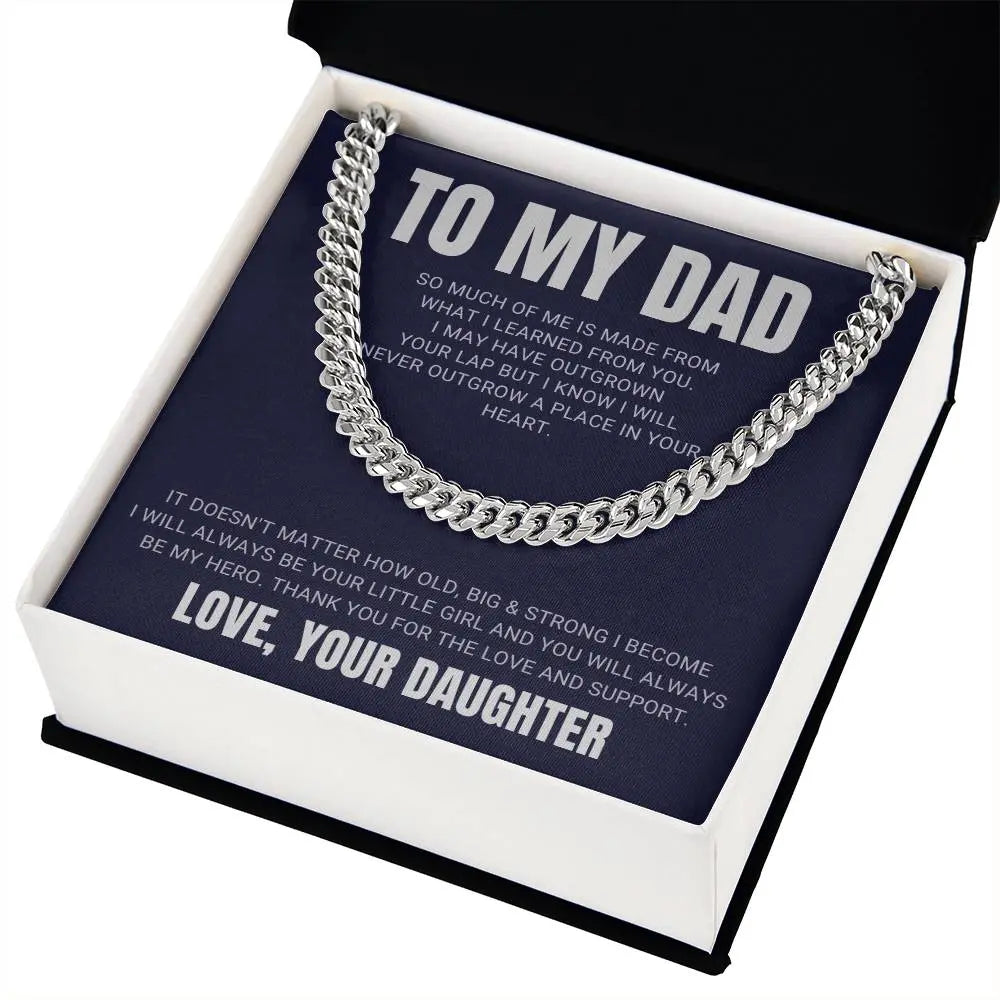 To My Dad Cuban Link Chain, father's day jewelry - The Luxe Wrist