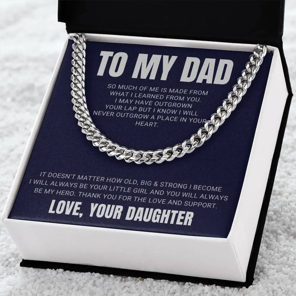 To My Dad Cuban Link Chain, father's day jewelry - The Luxe Wrist