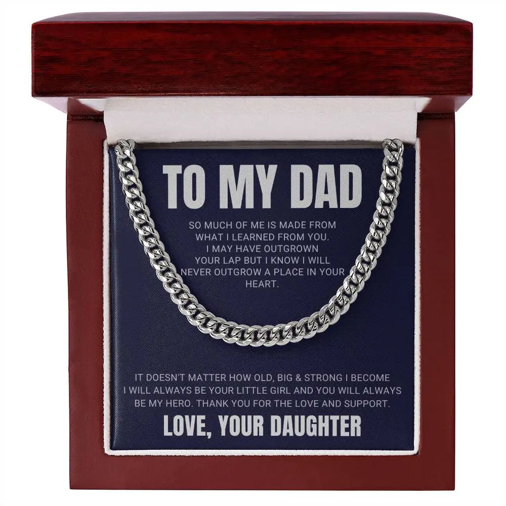 To My Dad Cuban Link Chain, father's day jewelry - The Luxe Wrist